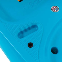 Youth sit-on-top kayak footwell with textured grip and drain/plug ports