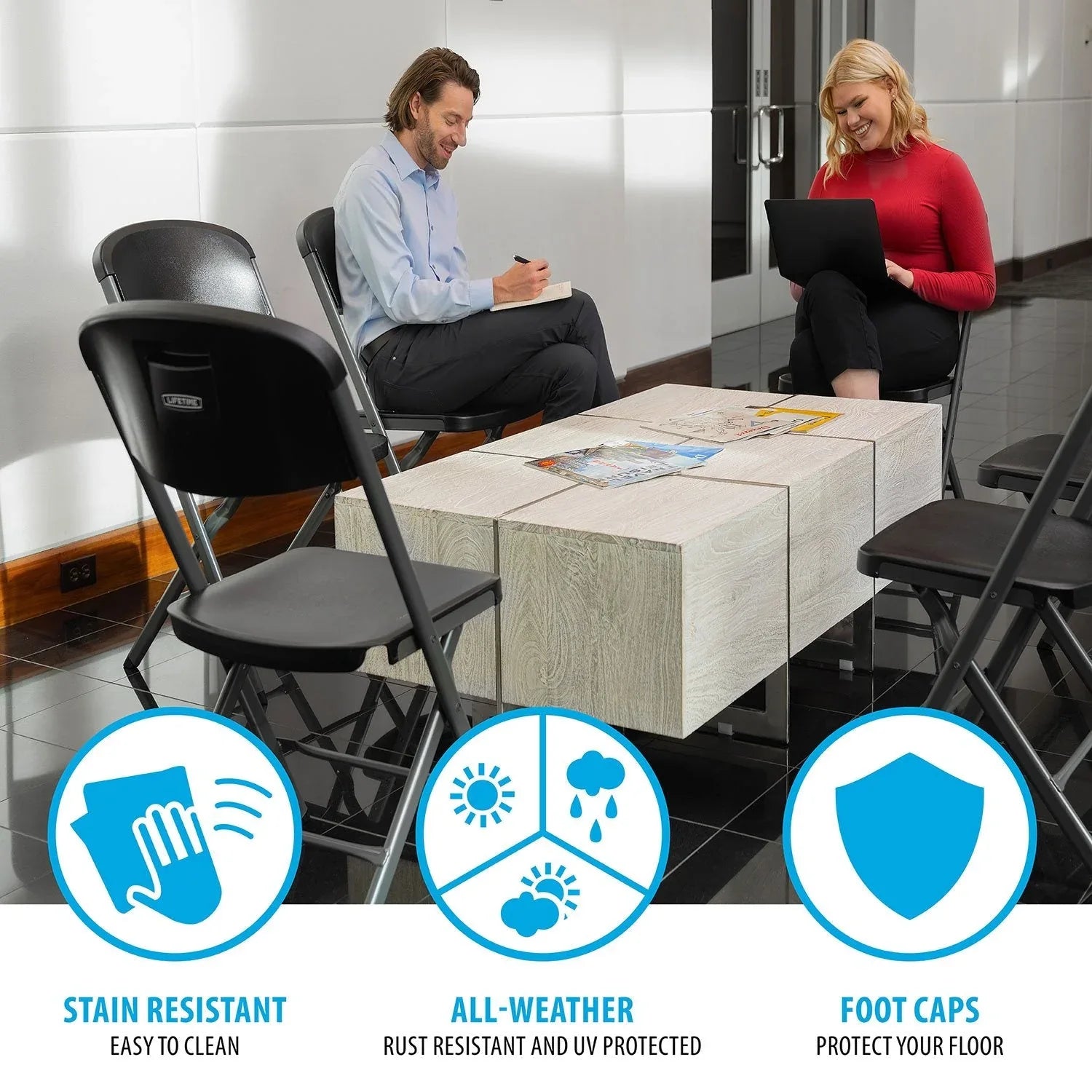 Lifetime 2nd Generation Commercial Folding Chair, Single and 4 Pack - USA MEGA SHOP