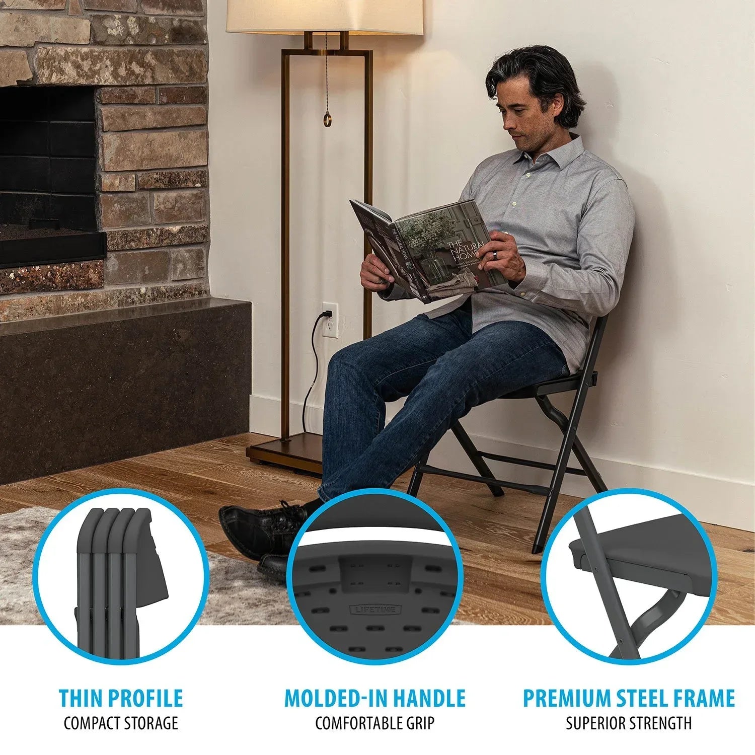Lifetime 2nd Generation Commercial Folding Chair, Single and 4 Pack