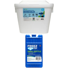 Lifoam 28Qt Envirocooler 24 Can Capacity Foam Cooler, White, 1 Count and FreezPak Small Ice Pack, 1 Count