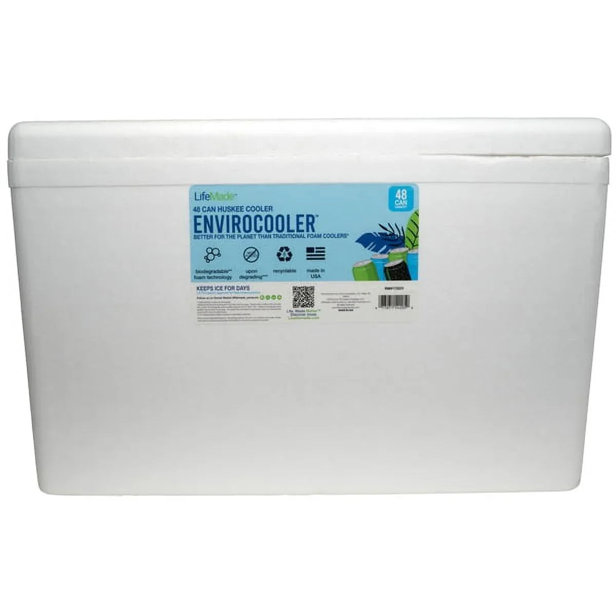 Lifoam 28Qt Envirocooler 24 Can Capacity Foam Cooler, White, 1 Count and FreezPak Small Ice Pack, 1 Count - USA MEGA SHOP