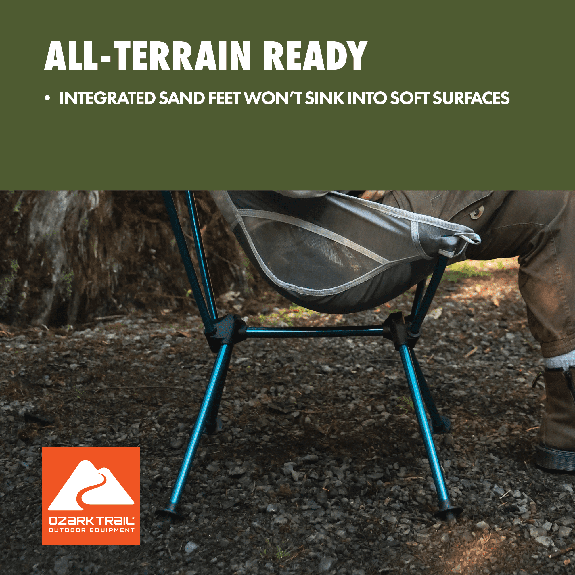 Ozark Trail Ultra-Light Packable High Back Polyester Camp Chair - Gray
