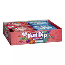 Fun Dip Valentine candy box with mixed red and blue dip packets, 60 count