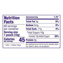 Fun Dip candy nutrition facts panel with 45 calories per serving