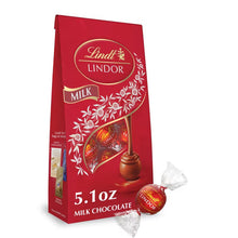 Lindt LINDOR milk chocolate candy bag, 5.1 oz, red packaging