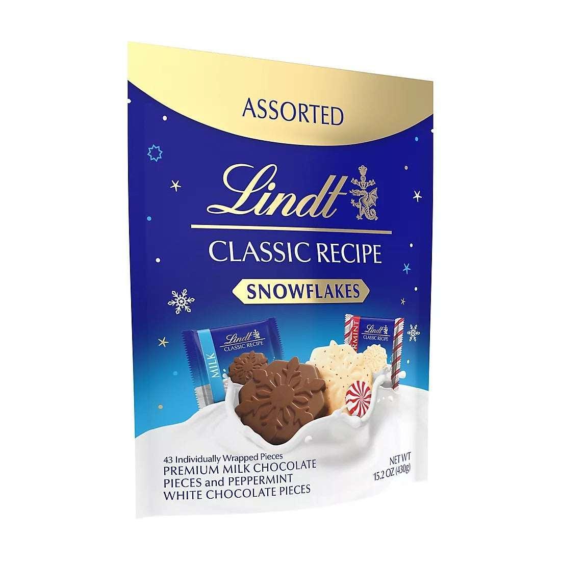 Lindt Assorted Chocolate & Peppermint Snowflakes, 43 ct. - USA MEGA SHOP