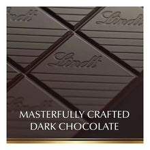 Lindt Excellence 70% cocoa dark chocolate bar package with "Masterfully crafted" text