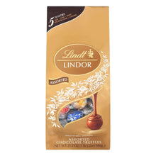 Assorted Lindor chocolate truffles package with front window and smooth truffle icon