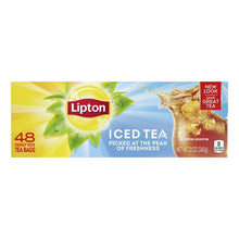 Lipton iced tea box, 48 family size tea bags, caffeinated black tea