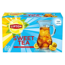 Lipton Sweet Tea iced tea bag box, 22 count, 1 bag makes 1 gallon