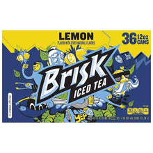 Brisk Iced Tea Lemon multi-pack box front with lemon and Brisk logo graphics