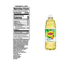 Nutrition facts panel and Diet green tea citrus iced tea bottle