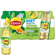 Diet green tea citrus iced tea multipack with 24 bottles, green package and bottle
