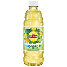 Lipton diet green tea citrus bottle with lemon and lime fruit graphics