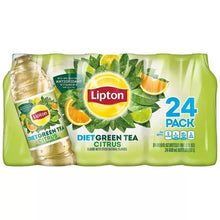 Lipton diet green tea citrus 24-pack carton with bottle graphics and citrus slices
