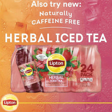 Lipton herbal iced tea 24-pack bottles with strawberry and berry graphics