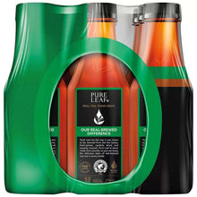 Pure Leaf unsweetened black tea multipack holder with bottle labels and green branding