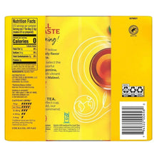 Lipton Yellow Label black tea bags box back, Nutrition Facts panel and barcode