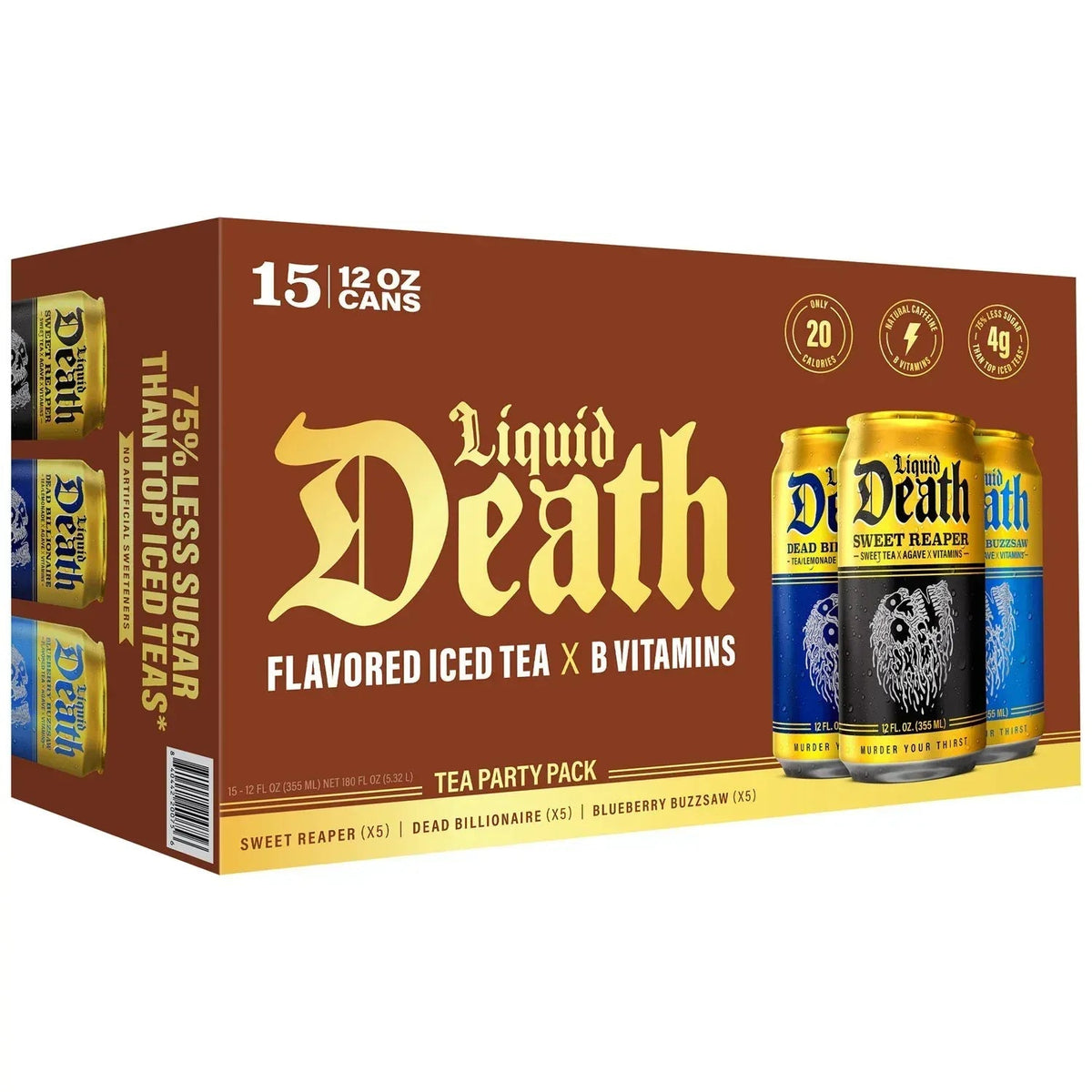 Liquid Death Flavored Iced Tea Variety Pack, 12 fl. oz., 15 pk.