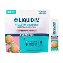Sugar-free hydration drink mix pouch with single stick pack, rainbow sherbet