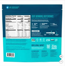 Hydration drink mix pouch back label with Nutrition Facts and product information text