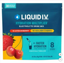 Hydration multiplier electrolyte drink mix pouch, 30 on-the-go sticks, strawberry and cherry
