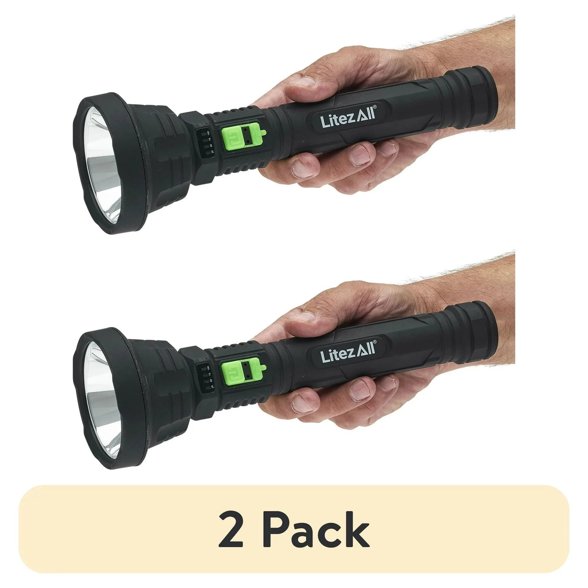 LitezAll Rechargeable ULTAC2 1000 Lumen LED Flashlight – Ultra-Bright, Lightweight & Durable with Battery Meter
