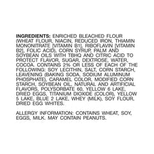 Ingredient list and allergy info panel for brownie pumpkins