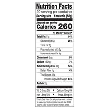 Nutrition Facts label for brownie pumpkins, 1 brownie serving size (58 g)