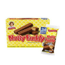 Nutty Buddy 24-count box with side pouch showing wafer bars and peanut butter filling
