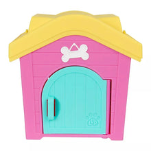 Mama Surprise Families toy house front door with teal arched opening and pink walls.