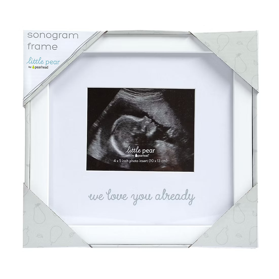 Little Pear We Love You Already Sonogram Photo Frame, White