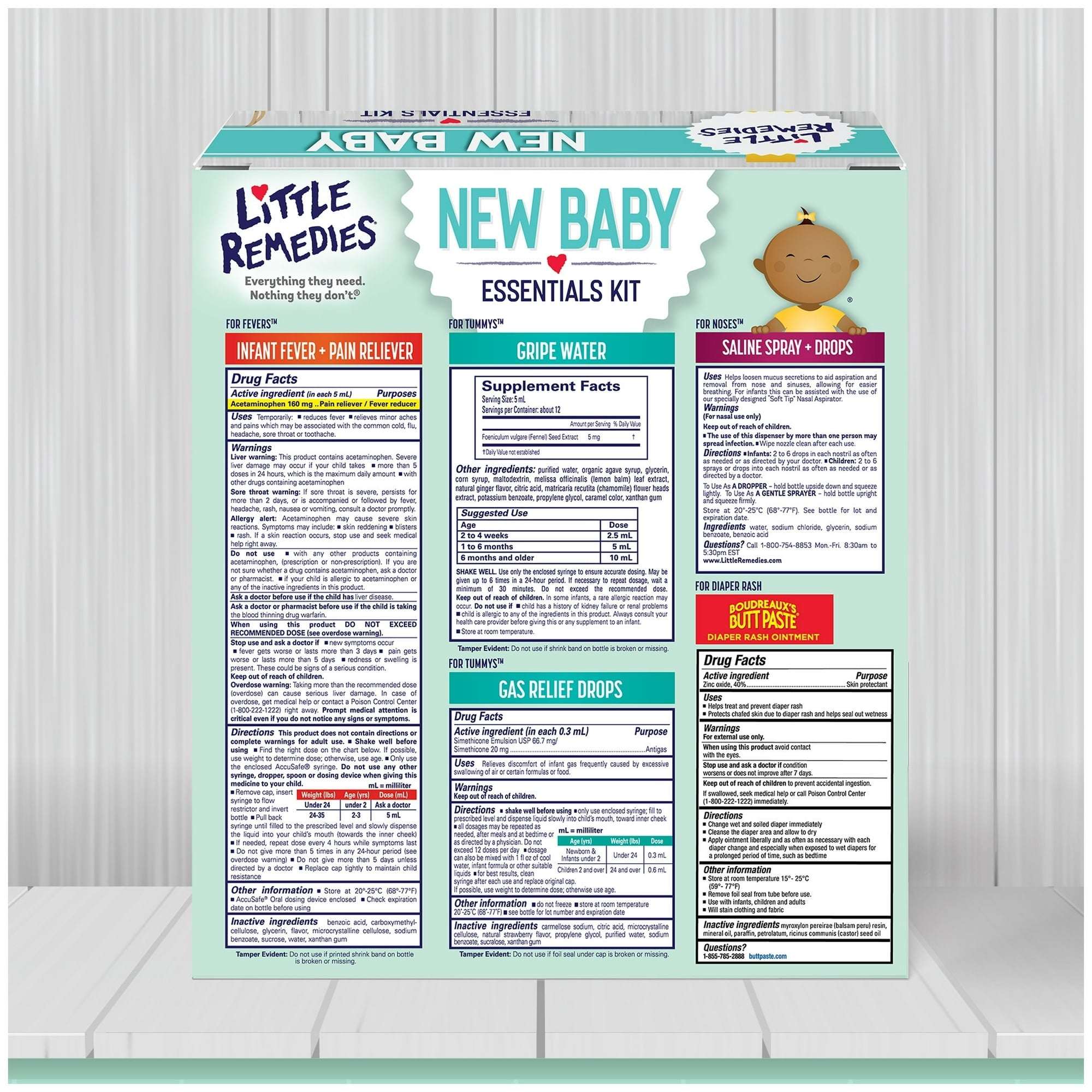 Little Remedies New Baby Essentials 6-Piece Kit for Infant's Nose and Tummy Relief