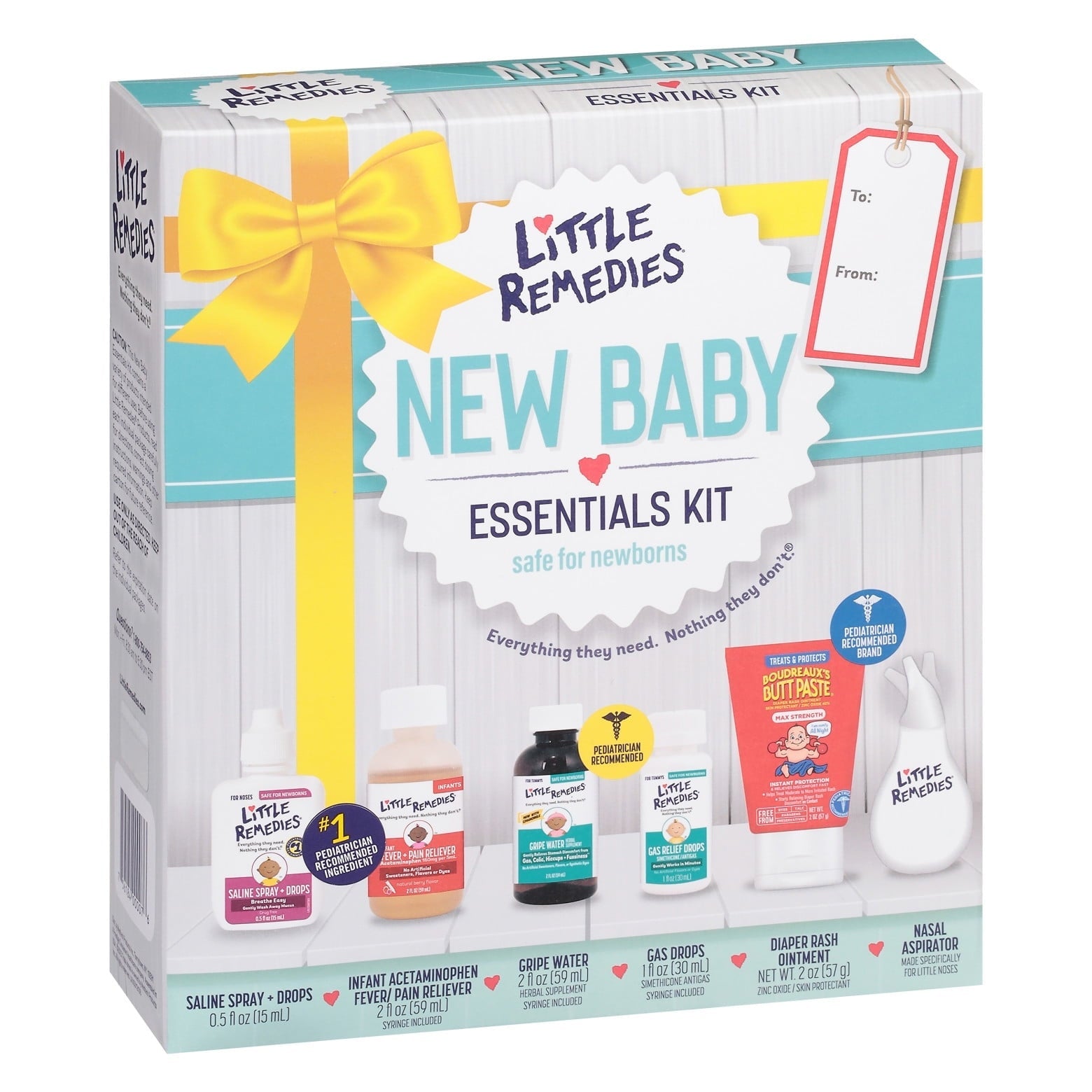 Little Remedies New Baby Essentials Kit, 6 Piece Kit for Baby's Nose and Tummy, Infant Relief
