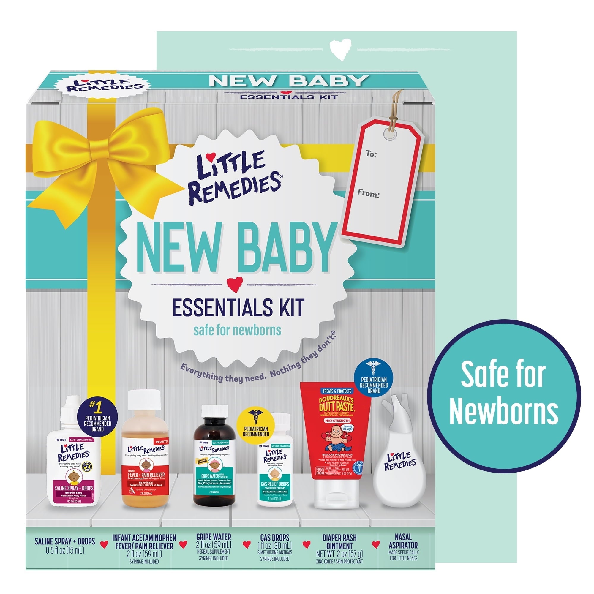 Little Remedies New Baby Essentials Kit, 6 Piece Kit for Baby's Nose and Tummy, Infant Relief