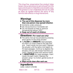 Little Remedies Sterile Saline Nasal Mist for Noses, Breathe Easy, Safe for Newborns, 3 oz