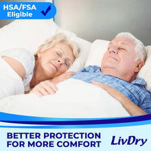 Adult diaper marketing showing two people sleeping with better protection message