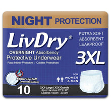 Adult overnight diapers, 3XL, extra soft leakproof, 10-count protective underwear
