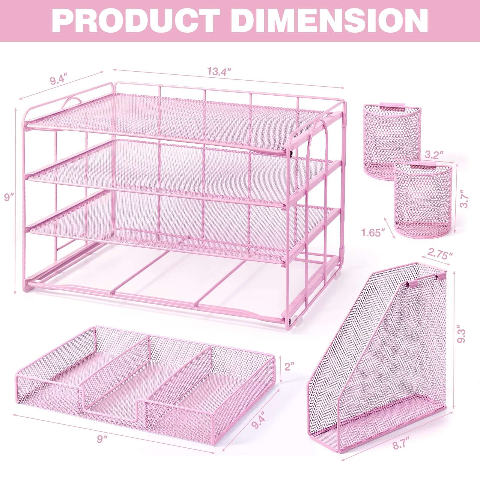 Livhil Desktop Organizer 4-Tier Desk Organizers Sets and Storage, File Organizers for Desk Drawer Organizer, Paper Organizer for Desk