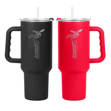 Logo Brands Delaware State Hornets etched 40oz tumbler set of 2, black and red with lids