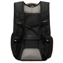 Quilted laptop backpack back panel with padded straps and mesh ventilation panel