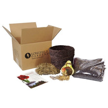 Amaryllis bulb kit with woven bird's nest basket, soil, moss, bulb, and instructions