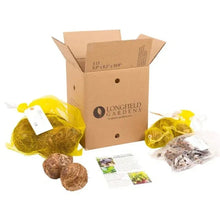 Elephant ear bulb collection in kraft box with bundled bulbs and label cards