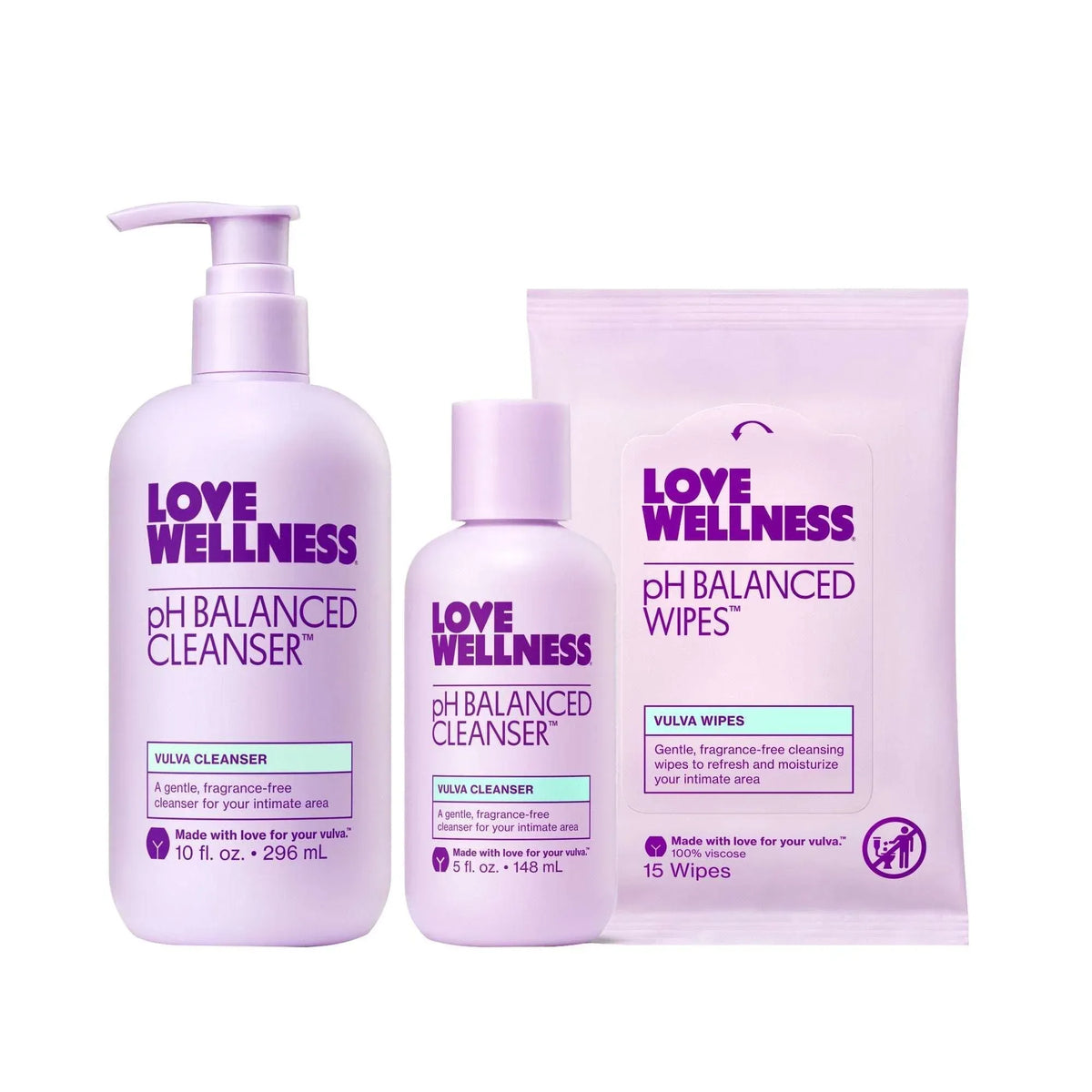 Love Wellness pH Balanced Cleanser and Wipes Bundle - USA MEGA SHOP