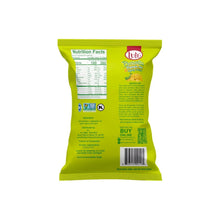Back of salted plantain chips bag with nutrition facts panel and barcode