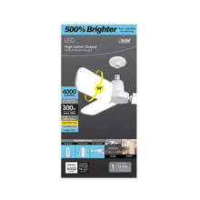 LED multi-directional light package with 3 adjustable panels and brightness callouts
