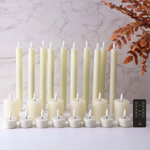 Cream flameless LED taper and pillar candle set with remote control