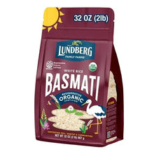Maroon Lundberg organic basmati rice resealable bag, 32 oz (2 lb)