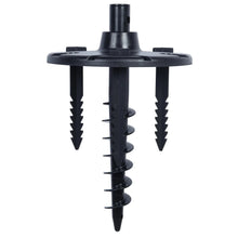 Black ground-mount auger for solar post light with screw-style installation tips