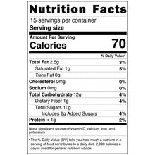 Nutrition Facts panel with 70 calories per serving